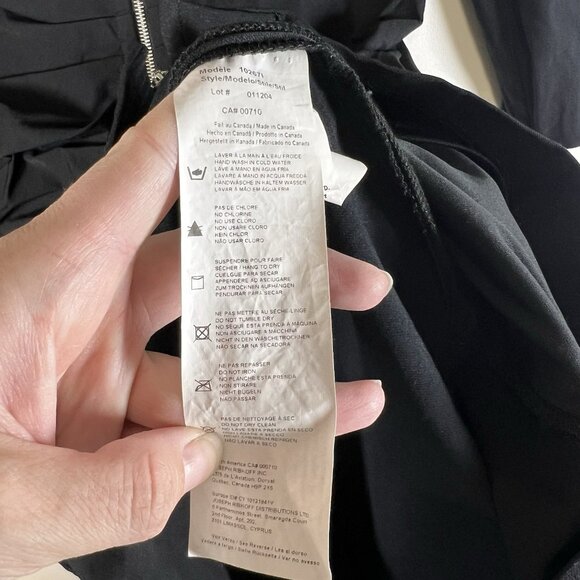 Joseph Ribkoff Women's Black Full Zip Front Ruched Stretch Dress Size 18 - Picture 7 of 9